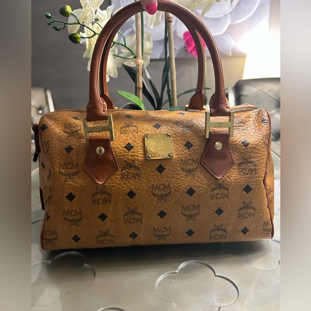 MCM Visetos Boston Bag